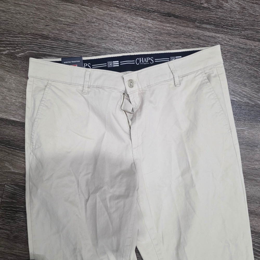 Chaps Mens Coastland Wash Slim Fit Chino Pants Tan Khaki 34x32 NWT